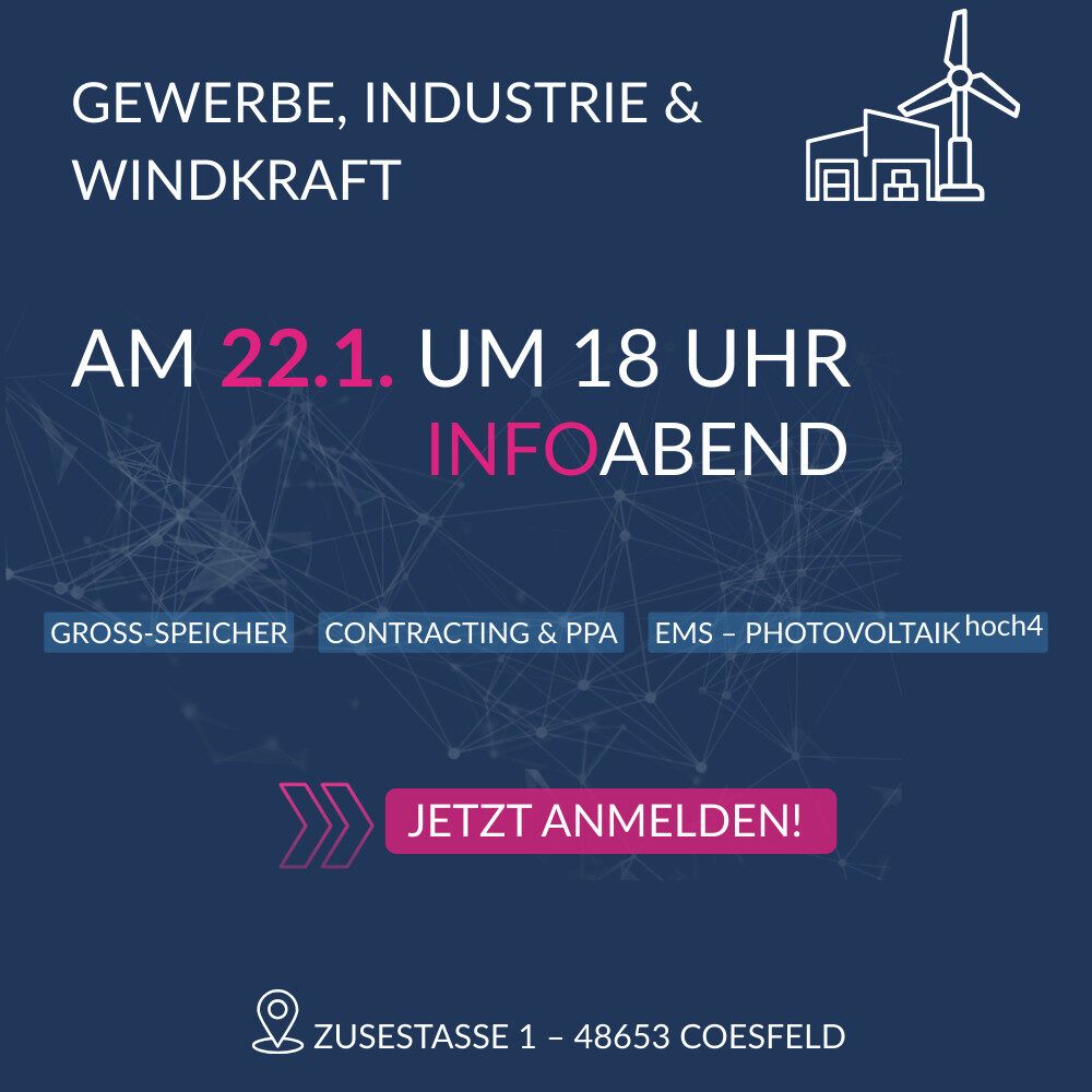 Teaser-Bild für die B2B-Infoveranstaltung zur Photovoltaik für Gewerbe und Industrie